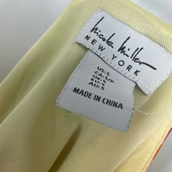 Nicole Miller Satin Floral Racer Back Maxi Dress Sz Small Built In Bra - Picture 3 of 4